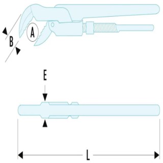 Facom Pipe Wrench 34 mm Jaw Capacity 345mm Overall Length Metal Handle 121A.1P