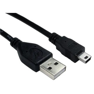 RS PRO IC Socket USB Cable, Male USB Type A to Male USB 2.0 Mini USB Type B, Black, 150 mm 236-9071