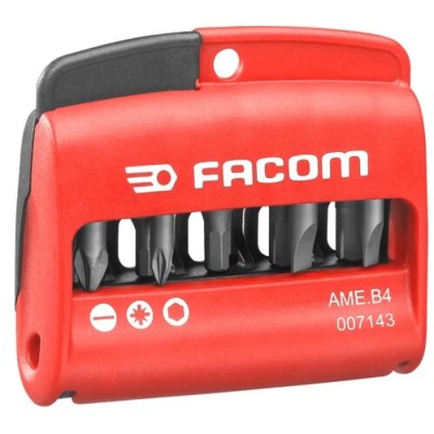 Facom Slotted, Pozidriv, Hex Screwdriver Bit Set 2.5 to 6 mm, 10 Pieces AME.B4