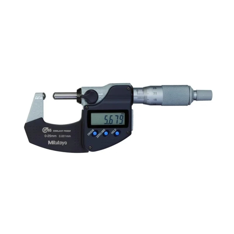 Mitutoyo External Micrometre Digital Spherical Anvil and Spindle 0-25.4mm Range 0.01mm Resolution 395-271-30