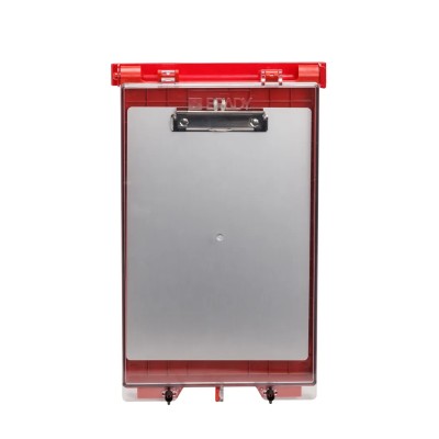 Brady Red 1-Lock Lockout Plastic Group Lockout & Permit Control, Shackle Diameter 6.6 mm PERMIT DISPLAY CASE - BRADY BRANDED