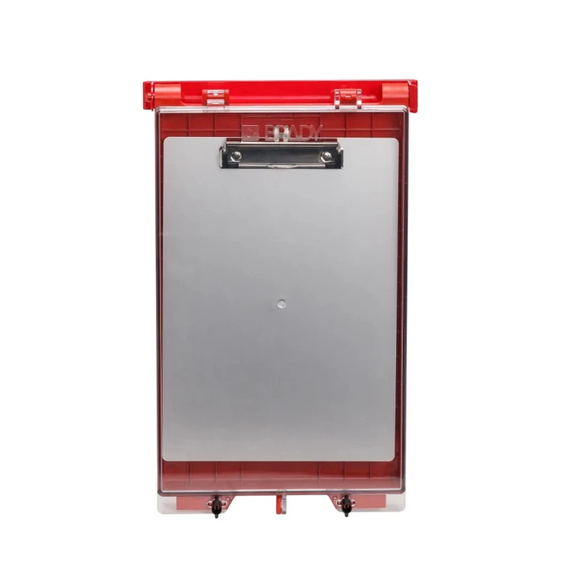 Brady Red 1-Lock Lockout Plastic Group Lockout & Permit Control, Shackle Diameter 6.6 mm PERMIT DISPLAY CASE - BRADY BRANDED