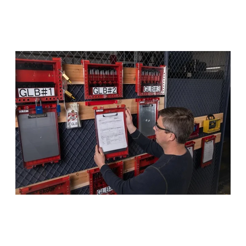 Brady Red 1-Lock Lockout Plastic Group Lockout & Permit Control, Shackle Diameter 6.6 mm PERMIT DISPLAY CASE - BRADY BRANDED