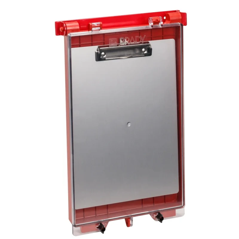 Brady Red 1-Lock Lockout Plastic Group Lockout & Permit Control, Shackle Diameter 6.6 mm PERMIT DISPLAY CASE - BRADY BRANDED