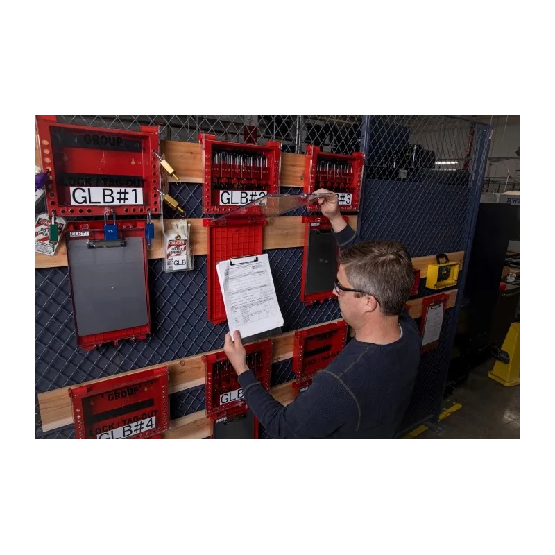 Brady Red 1-Lock Lockout Plastic Group Lockout & Permit Control, Shackle Diameter 6.6 mm PERMIT DISPLAY CASE - BRADY BRANDED