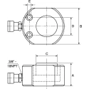 Enerpac Portable Low Height Hydraulic Cylinder Single Acting 30 t Capacity, 13 mm Stroke, 700 bar Max Pressure RSM300