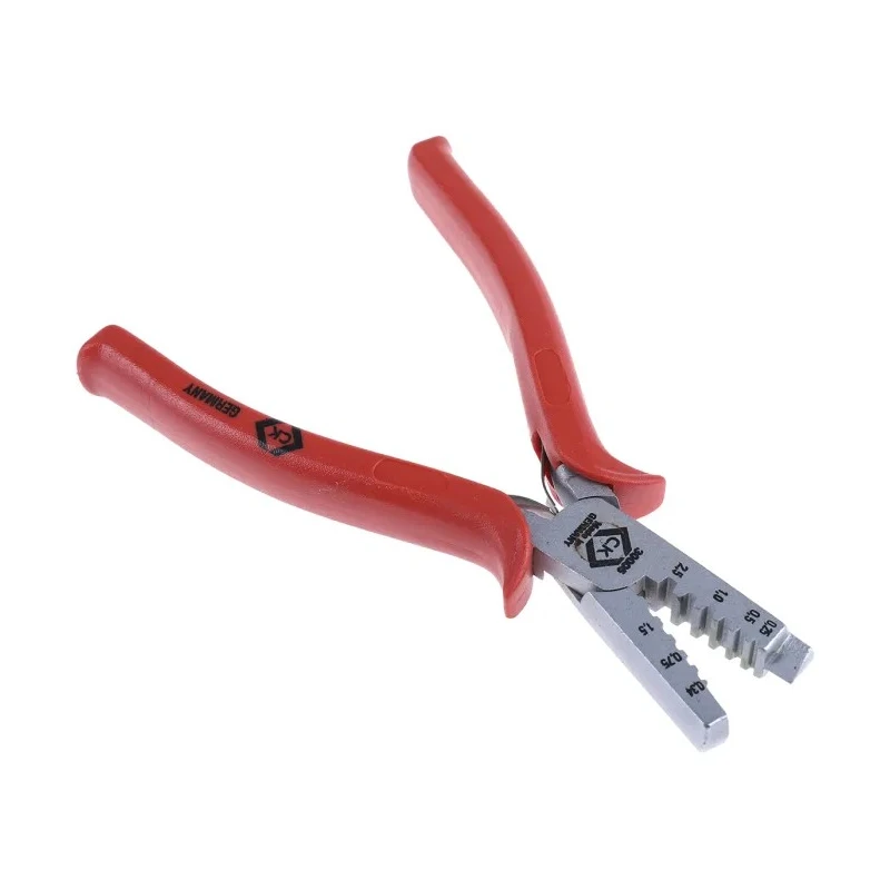 CK Professional Crimp Tool for Wire Ferrules, Anti-Slip Soft Grip Handle, Capacity 0.25-2.5 mm² / AWG 23-13 430005