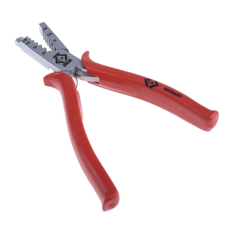 CK Professional Crimp Tool for Wire Ferrules, Anti-Slip Soft Grip Handle, Capacity 0.25-2.5 mm² / AWG 23-13 430005