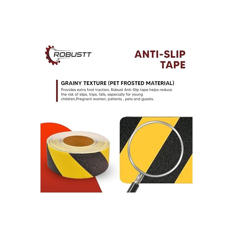 Robustt Anti Skid/AntiSlip 5mtr x 100mm Yellow/Black tape