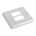 MK Electric Grey 2 Gang Light Switch Cover K3492 ALM