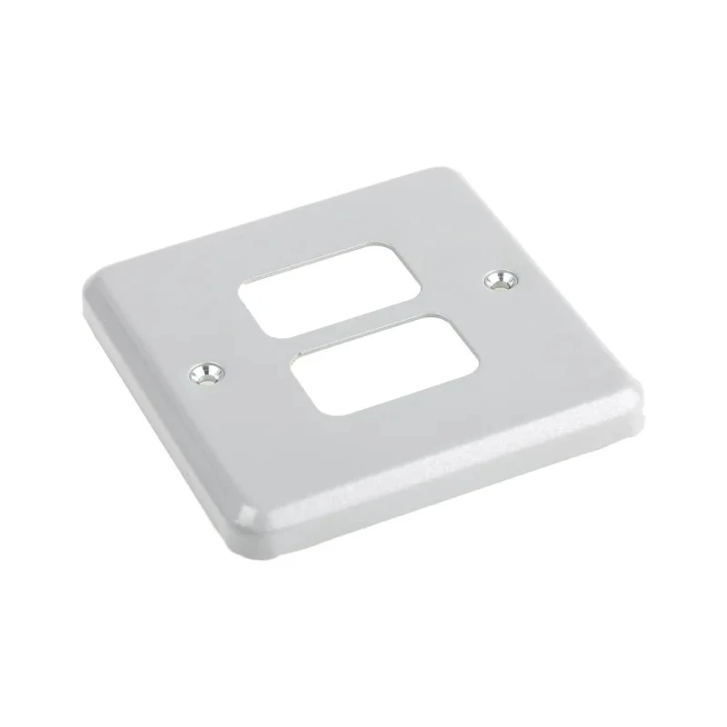 MK Electric Grey 2 Gang Light Switch Cover K3492 ALM