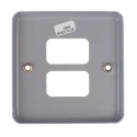 MK Electric Grey 2 Gang Light Switch Cover K3492 ALM