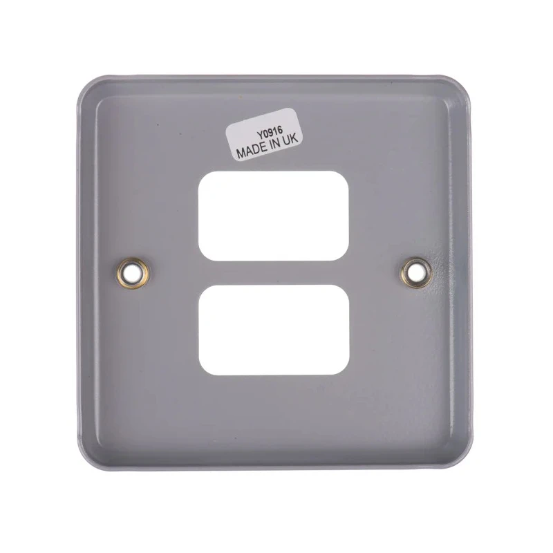 MK Electric Grey 2 Gang Light Switch Cover K3492 ALM