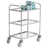RS PRO 3 Tier Stainless Steel Non-Marking Swivel Trolley 610 mm Platform Length, 100 kg Load Capacity, 410 mm 346-8083