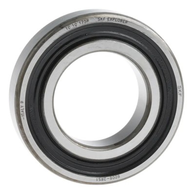 SKF Single Row Deep Groove Ball Bearing, 30 mm ID, 55 mm OD, 13 mm Width, Steel Balls, Sheet Metal Cage, Sealed 6006-2RS1