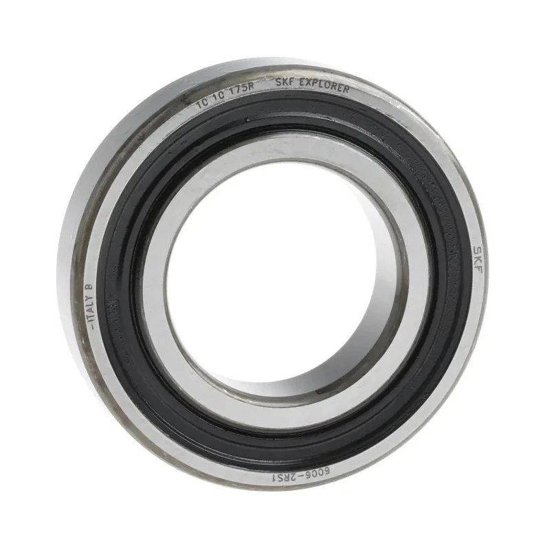 SKF Single Row Deep Groove Ball Bearing, 30 mm ID, 55 mm OD, 13 mm Width, Steel Balls, Sheet Metal Cage, Sealed 6006-2RS1