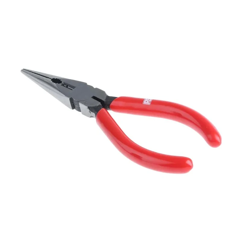 RS PRO Long Nose Plier Chrome Steel 160mm Overall Length 46.5mm Jaw 180° Nose Angle Ergonomic Handle 541-7043