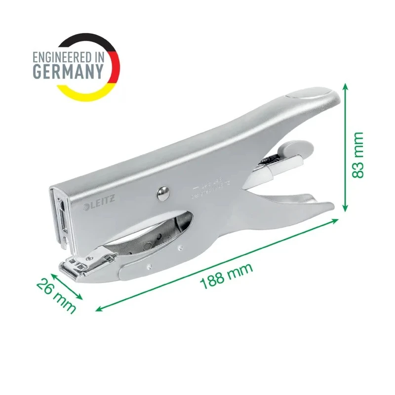 Leitz Full Strip Plier Stapler, 40 Sheet Capacity, Compatible with 24/8 mm Leitz Power Performance P4 Staples 55490081