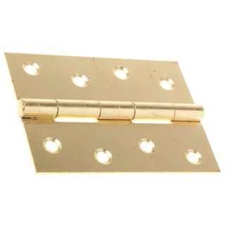 RS PRO Electro Brass Steel Butt Hinge with a Fixed Pin, Screw Fixing, 100 mm Length x 71 mm Width x 1.75 mm 436-5109