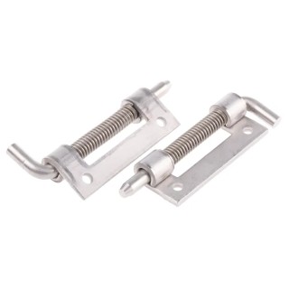 Pinet Raw Stainless Steel Latch with a Spring Loaded Pin, Bolt-On Fixing, 82 mm x 18.2 mm x 3 mm 1214314