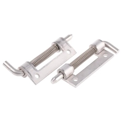 Pinet Raw Stainless Steel Latch with a Spring Loaded Pin, Bolt-On Fixing, 82 mm x 18.2 mm x 3 mm 1214314