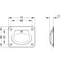 ROCA Stainless Steel Electro Polished Fold Down Carrying Handle 60x75 mm 666-7678