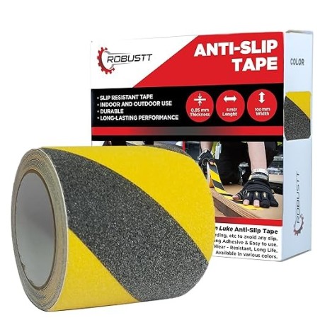 Robustt Anti Skid/AntiSlip 5mtr x 100mm Yellow/Black Tape