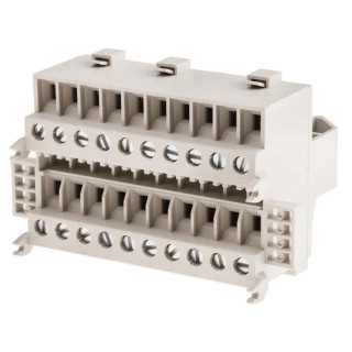 RS PRO Feed Through Terminal Block Grey, 0.5mm² to 2.5mm² Wire Size, Screw Termination, 300V, 10A Current 470-9593