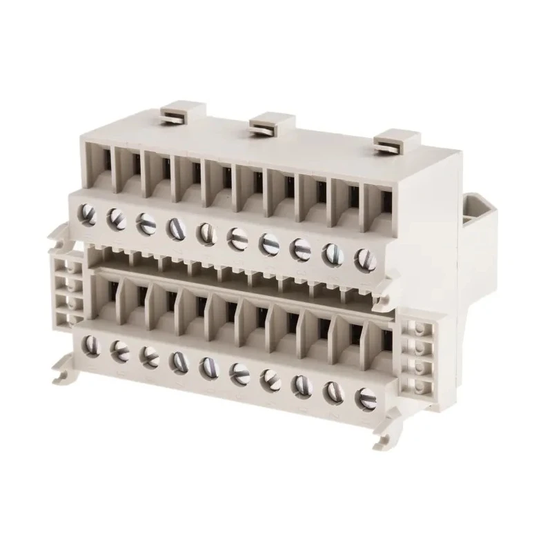 RS PRO Feed Through Terminal Block Grey, 0.5mm² to 2.5mm² Wire Size, Screw Termination, 300V, 10A Current 470-9593