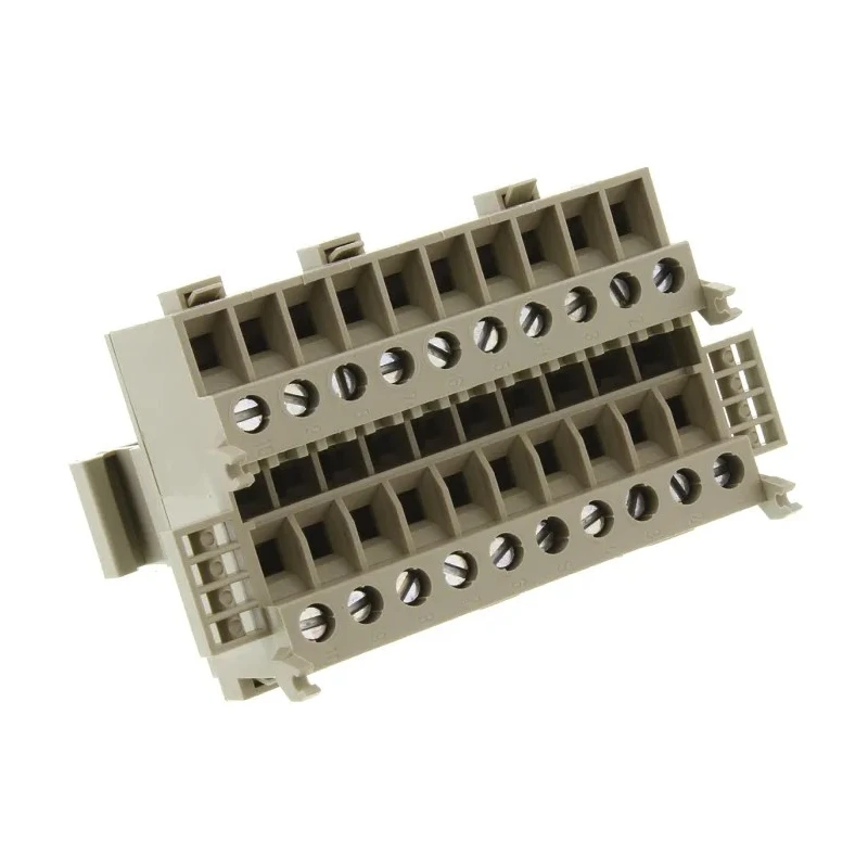 RS PRO Feed Through Terminal Block Grey, 0.5mm² to 2.5mm² Wire Size, Screw Termination, 300V, 10A Current 470-9593