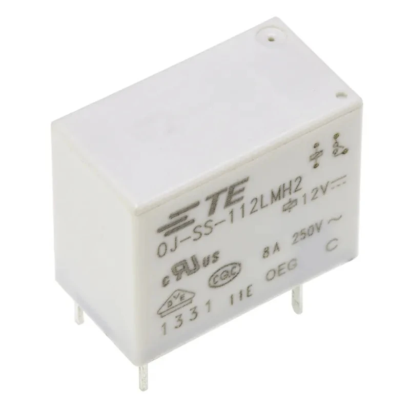 TE Connectivity DIN Rail Power Relay 12V DC Coil 8A Switching Current SPST OJ-SS-112LMH2,005