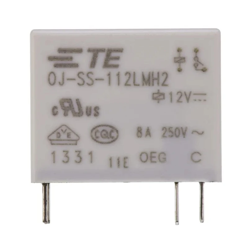 TE Connectivity DIN Rail Power Relay 12V DC Coil 8A Switching Current SPST OJ-SS-112LMH2,005