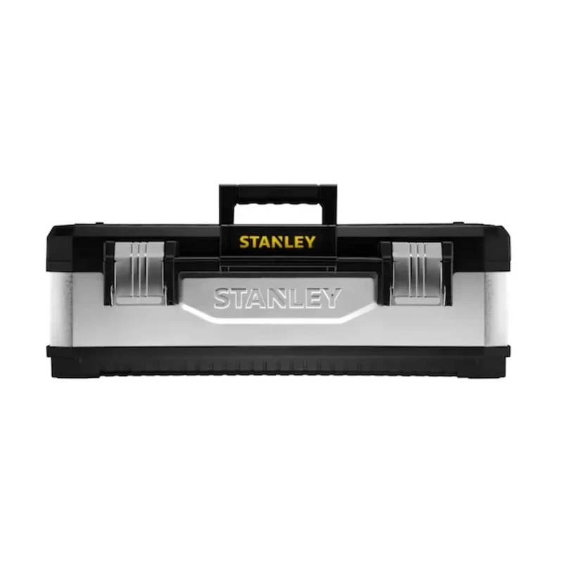 Stanley Metal Tool Box with Movable Tote Tray, Padlock Lock Type, 660mm x 290mm x 222mm 1-95-620