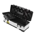 Stanley Metal Tool Box with Movable Tote Tray, Padlock Lock Type, 660mm x 290mm x 222mm 1-95-620