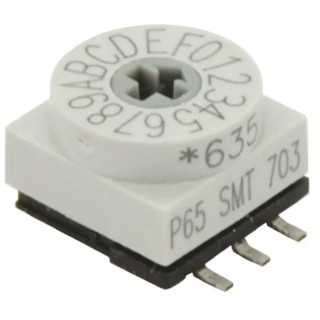 APEM Rotary Coded DIP Switch Surface Mount with Rotary Flush Actuator P65SMT101