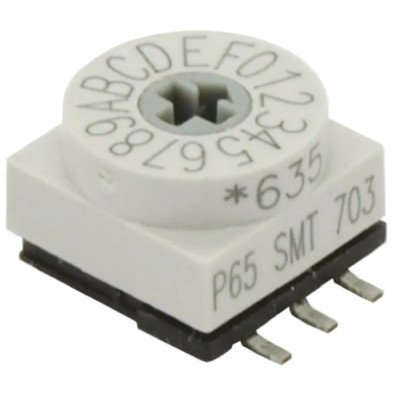 APEM Rotary Coded DIP Switch Surface Mount with Rotary Flush Actuator P65SMT101