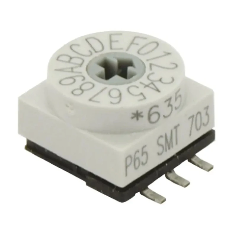 APEM Rotary Coded DIP Switch Surface Mount with Rotary Flush Actuator P65SMT101