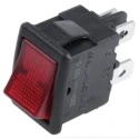 ZF Illuminated Double Pole Single Throw DPST On-Off On-Off Nylon Panel Mount Rocker Switch LRA32H2BBREN