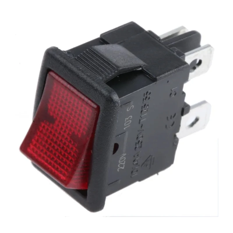 ZF Illuminated Double Pole Single Throw DPST On-Off On-Off Nylon Panel Mount Rocker Switch LRA32H2BBREN