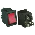 ZF Illuminated Double Pole Single Throw DPST On-Off On-Off Nylon Panel Mount Rocker Switch LRA32H2BBREN