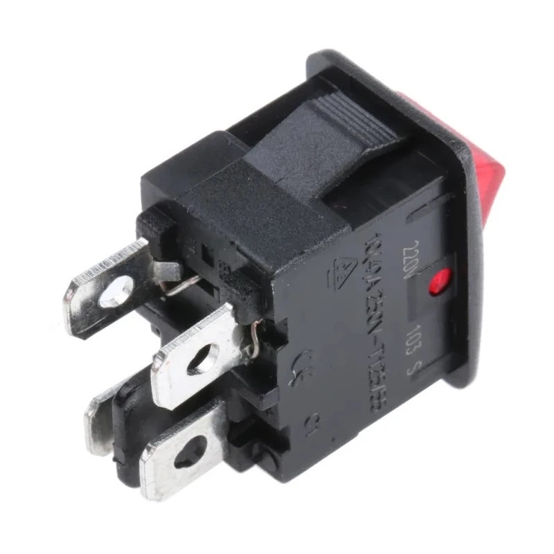 ZF Illuminated Double Pole Single Throw DPST On-Off On-Off Nylon Panel Mount Rocker Switch LRA32H2BBREN