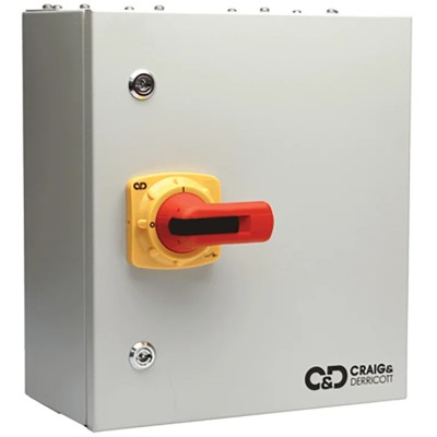 Craig & Derricott 3-Pole External Isolator Switch IP41, 1000A, 32A, 30kW SDF41G00633N/RS