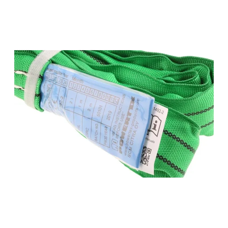RS PRO 1 m Green Round Lifting Sling, Safe Working Load 2t, Polyester, Endless, Model 729-2975