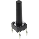 Alps Alpine Black Tactile Switch Stem, 17 mm, SPST 50mA 250V AC 12V DC, Through Hole SKHHDHA010