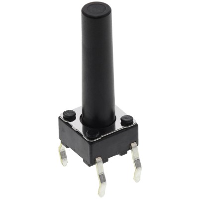 Alps Alpine Black Tactile Switch Stem, 17 mm, SPST 50mA 250V AC 12V DC, Through Hole SKHHDHA010
