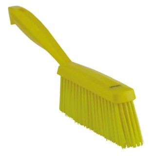 Vikan Yellow Hand Brush with 47 mm Bristle Length for Fine Particle Cleaning 45876