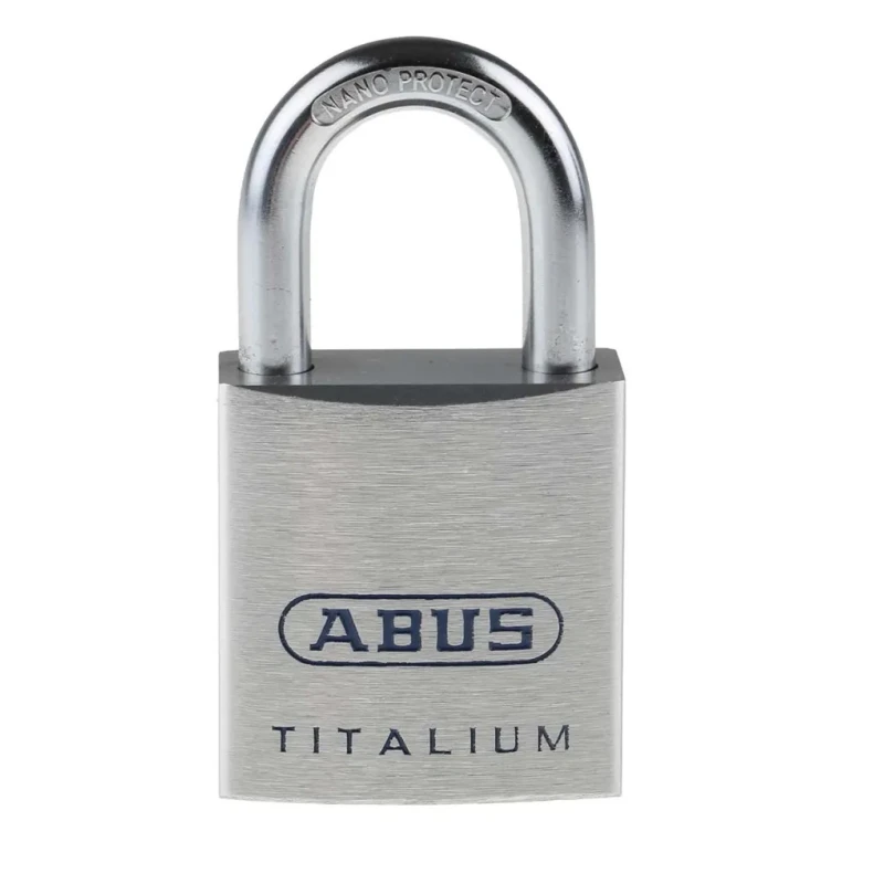 ABUS Weatherproof Keyed Titalium Padlock, 7 mm Shackle Diameter, 32.5 mm Length, 4 mm Body Width 80TI/40 KA8011
