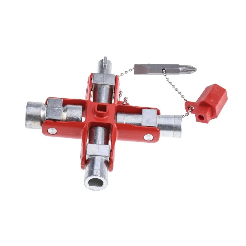 Facom Aluminium 9-way Control Cabinet Key with Removable Chain Linked Wrench and Bit Adapter 838305PB