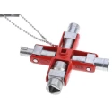 Facom Aluminium 9-way Control Cabinet Key with Removable Chain Linked Wrench and Bit Adapter 838305PB