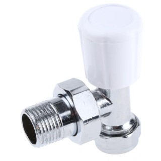 RS PRO Brass 15 mm to 1/2 in Manual Radiator Valve Angle Type, Chrome Finish, 10 bar Operating Pressure 784-5649